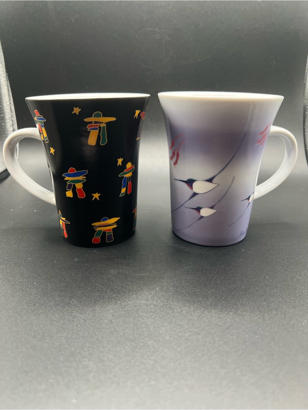 🇨🇦 Title: Oscardo Indigenous Art Porcelain Mug Set - Dawn Oman & Rick Beaver